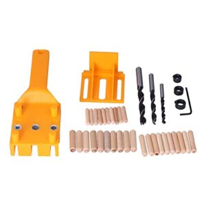 Handheld Dowel Jig Kit Hole Punch with Metal Ring Aperture Quick Wood Doweling Jigs ABS for Woodworkers Orange