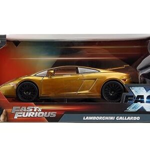 Fast & Furious Fast X 1:24 Gold Lamborghini Gallardo Die-Cast Car, Toys for Kids and Adults