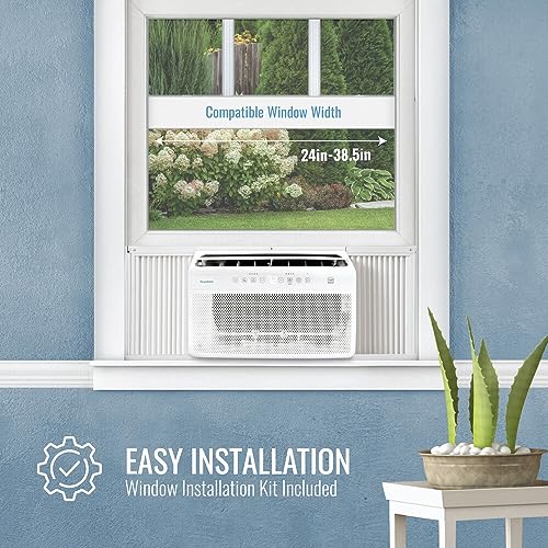 Keystone Energy Star 12,000 BTU Window Mounted Inverter Air Conditioner & Heater with Quiet, High Efficiency Operation and Remote, Window AC Unit for Apartment, Medium-Large Rooms up to 550-Sq.Ft.