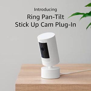 Ring Pan Tilt Stick Up Cam Plug-In, 1080p HD Plug-In Indoor/Outdoor Camera with 360° Pan-Tilt, Color Night Vision, Live View, Two-way Talk, Built-in Siren, Motion Detection, Works with Alexa, White