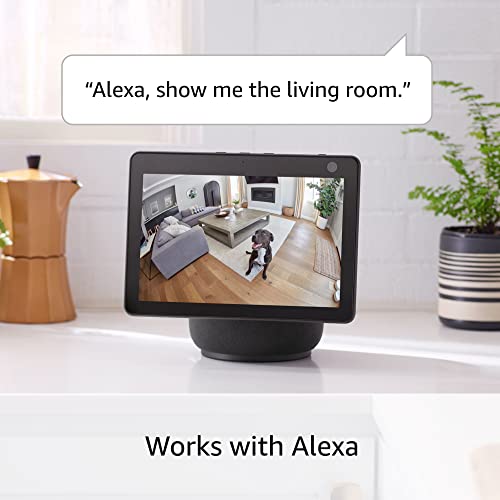 Ring Pan Tilt Stick Up Cam Plug-In, 1080p HD Plug-In Indoor/Outdoor Camera with 360° Pan-Tilt, Color Night Vision, Live View, Two-way Talk, Built-in Siren, Motion Detection, Works with Alexa, White