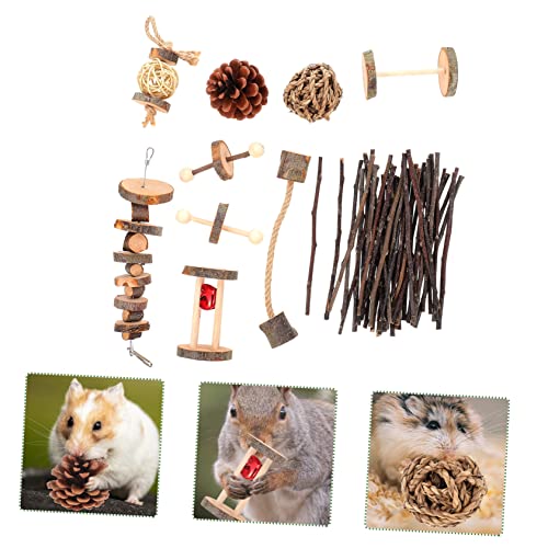 iplusmile 3 Sets Chinchilla Cage Accessories Small Animal Toys Birds Toys Wooden Bunny Toy Pet Bunny Tooth Rabbit Wood Chew Toys Biting Small Toys Rabbit Chew Toy Guinea Pig Molar Toy Sports