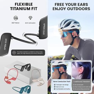 Ttbesmi Running Wireless Waterproof Bone Conducting Conduction Headphones Bluetooth Bone Conduction Earbuds Earphones Headset Waterproof Open Ear Earbuds Headphones Wireless Bluetooth