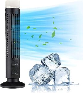 hwzqdj upgraded led tower fan, desktop mini vertical conditioner with 2 wind speed mode, household led bladeless tower cooling fan with lighting function, usb charging stand up tower fan