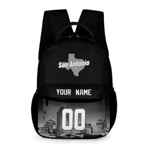 custom backpack personalized basketball city night skyline with state map travel bag add name number fans gift for men women