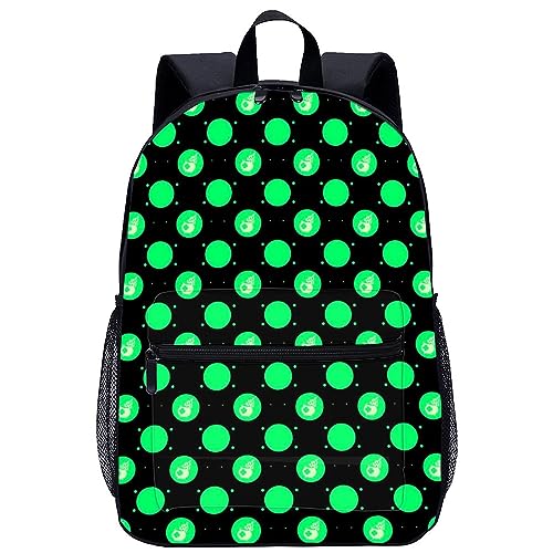 St. Patrick's Day Green Dots Pattern Laptop Backpack Lightweight 17 Inch Travel Daypack Shoulder Bag for Men Women