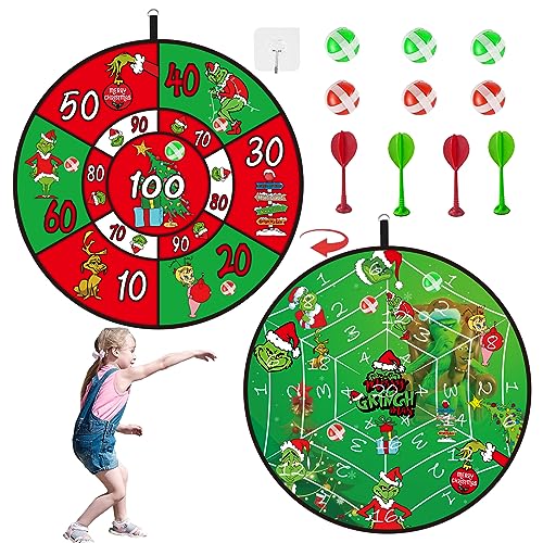 Christmas Dart Board Games Christmas Party Fun Games with Hooks Sticky Balls Surprise Christmas Party Favors for Xmas Party Supplies