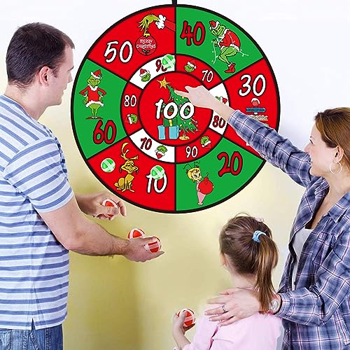 Christmas Dart Board Games Christmas Party Fun Games with Hooks Sticky Balls Surprise Christmas Party Favors for Xmas Party Supplies