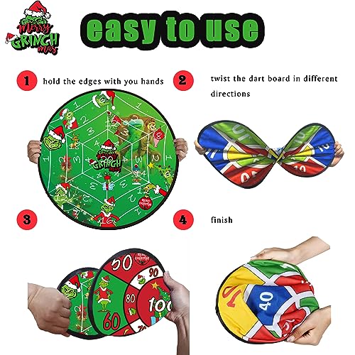 Christmas Dart Board Games Christmas Party Fun Games with Hooks Sticky Balls Surprise Christmas Party Favors for Xmas Party Supplies