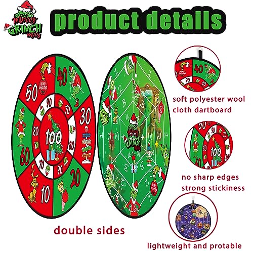 Christmas Dart Board Games Christmas Party Fun Games with Hooks Sticky Balls Surprise Christmas Party Favors for Xmas Party Supplies