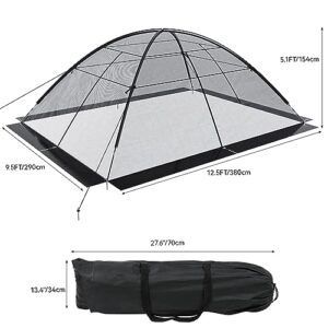YITAHOME 12x9FT Pond Net Pond Cover Dome Balcony Koi Ponds Covers with 3 Zipper Doors and Storage Bags, Fish Pond Leaf Netting Cover Dome Net