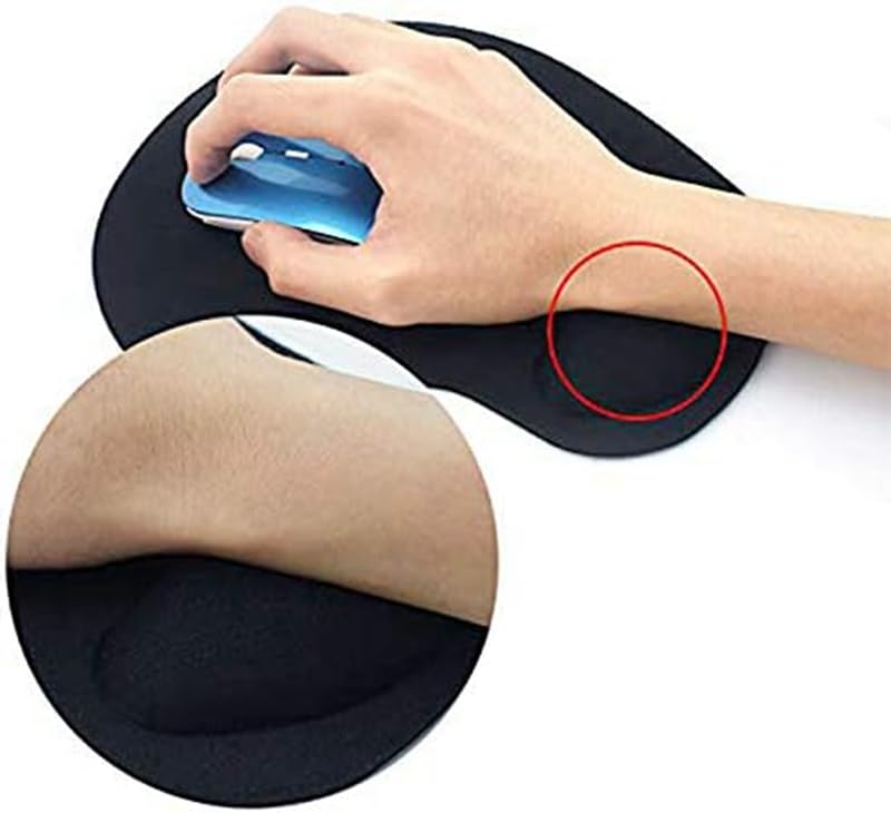 Mouse Pad, Mouse pad with Wrist Rest，Ergonomic Mouse Pad, Gel Cushion，Non-Slip PU Base for Easy Typing Pain Relief, Washable and Durable, Black