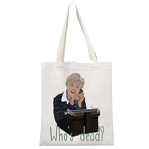 Murder TV Show Inspired Gift TV Murder Mystery Series Gift Jessica Fletcher Fan Gift Who’s Dead Jessica Fletcer Tote Bag (Who’s Dead Tote)