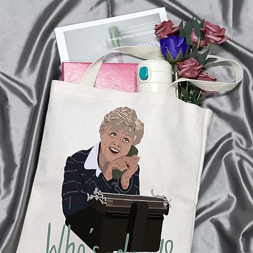 Murder TV Show Inspired Gift TV Murder Mystery Series Gift Jessica Fletcher Fan Gift Who’s Dead Jessica Fletcer Tote Bag (Who’s Dead Tote)