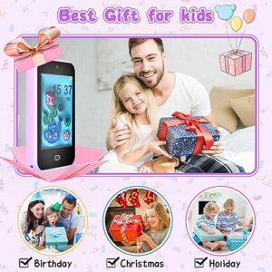 JYNZYUPO Kids Smart Phone Learning Toy Phone Gifts for Girls 3 4 5 6 Year Old Phone Touchscreen Learning Toy Christmas Birthday Gifts for 3 4 5 6 7 8 9 Year Old Girls with 8G SD Card