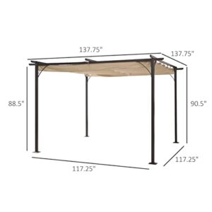 RUIZE Permanent Hardtop Gazebo, Outdoor Galvanized Steel Roof Pavilion Pergola Canopy with Aluminum Frame for Garden Patio,Patio Backyard,Deck and Lawns