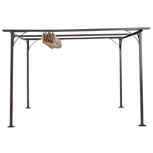 RUIZE Permanent Hardtop Gazebo, Outdoor Galvanized Steel Roof Pavilion Pergola Canopy with Aluminum Frame for Garden Patio,Patio Backyard,Deck and Lawns