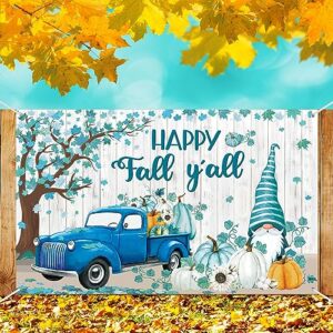 Harloon Fall Banner Decorations Autumn Pumpkin Backdrop Happy Fall Y'all Harvest Photo Background Leaves Thanksgiving Backdrop for Farmhouse Holiday Fall Party Supplies Decor 72.8 x 43.3 Inch