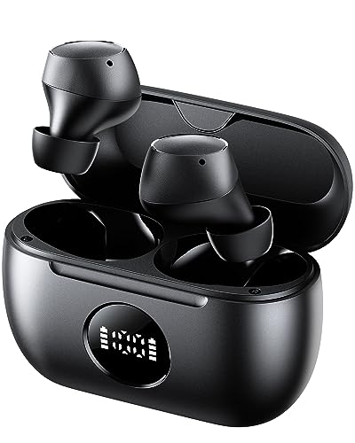 Skysay Wireless Earbuds ENC Noise Cancellation Bluetooth 5.3 Headphones Stereo Ear Buds with Digital Power Display, 100 Hrs Standby Time (Dark Black)