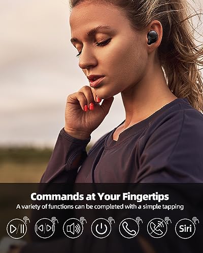 Skysay Wireless Earbuds ENC Noise Cancellation Bluetooth 5.3 Headphones Stereo Ear Buds with Digital Power Display, 100 Hrs Standby Time (Dark Black)