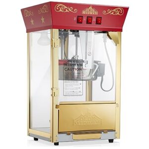 olde midway movie theater-style popcorn machine maker with 8-ounce kettle - red, vintage-style countertop popper