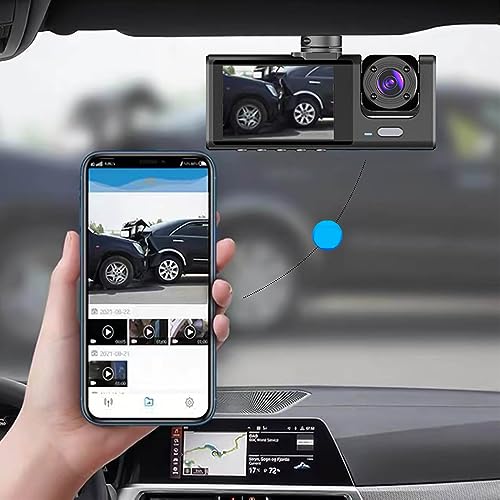 Bzdzmqm Dual Dash Cam Front and Rear Inside, 1080p Dash Camera for Cars, Driving Recorder Dashcam Car Camera with IR Night Vision, 24/7 Recording Loop Recording, G-Sensor,Parking Monitor, Black