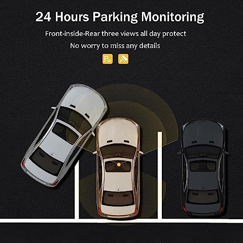 Bzdzmqm Dual Dash Cam Front and Rear Inside, 1080p Dash Camera for Cars, Driving Recorder Dashcam Car Camera with IR Night Vision, 24/7 Recording Loop Recording, G-Sensor,Parking Monitor, Black