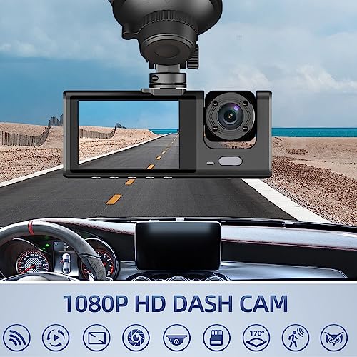 Bzdzmqm Dual Dash Cam Front and Rear Inside, 1080p Dash Camera for Cars, Driving Recorder Dashcam Car Camera with IR Night Vision, 24/7 Recording Loop Recording, G-Sensor,Parking Monitor, Black