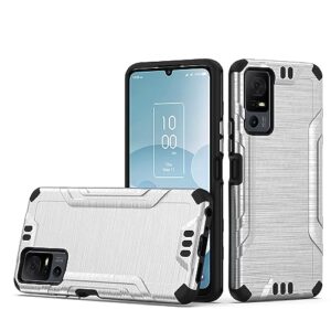 hrwireless compatible for tcl 40 xl case (xl version only) strong tough brushed metallic design [shockproof] hybrid cover for [ultimate] protection against falls