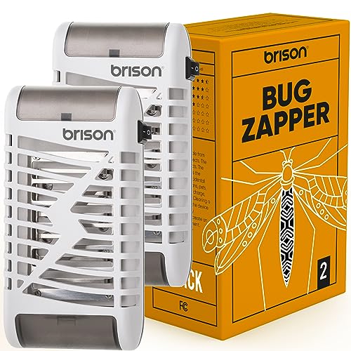 Brison Bug Zapper for Home - Electric Fly Trap Indoor Plug in - Mosquito Fly Insects Killer with 8 Lights 2 Pack Cricket Spider Wasp