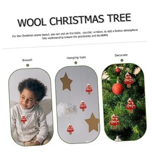 VOSAREA 2pcs Christmas Tree Poke Fun Mini Clips for Hair Plant Decor Mini Accessories Nativity Decor Handmade Mini Xmas Tree Christmas Felt Ornament Kits Wool Felt Clothes Sewing Materials