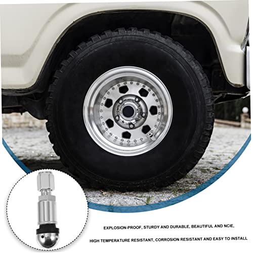 Milisten 4 Pcs Valve Wheels for Car Tire Pressure Caps Bolt in Valve Stem BMX Wheels Aluminum Alloy Silver Aluminum Stem Tire Air Automobile Tire Stems Gas Nozzle Circulation Valve