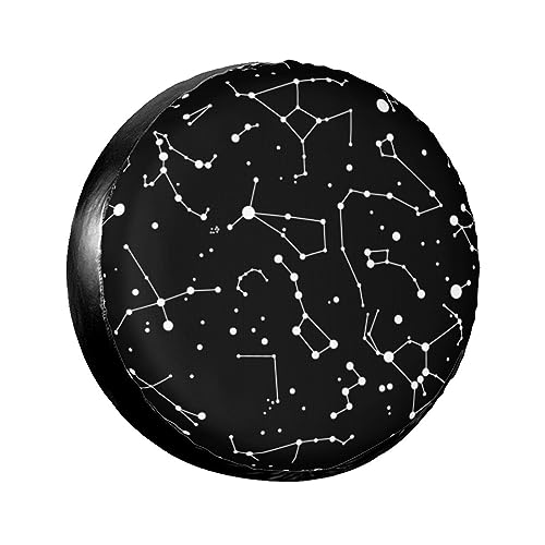 Starry Divination Constellation Spare Tire Cover,Universal Tire Covers for Trailers,RV,Truck, SUV, Camper,Waterproof Wheel Protector,14 15 16 17 Inch Wheel