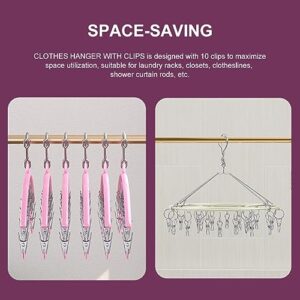 Drying Drip Hanger, 2Pcs Space Saving Sock Hangers Stainless Steel Sock Dryer Laundry Drying Rack Clothes Hanger Anti-skidding Legging Hangers Durable Sock Peg Hanger for Underwear Socks Pink