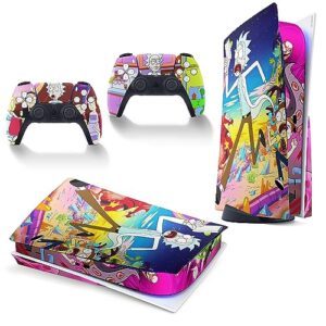 decal stickers for ps5 anime contrller wraps,suitable for play-station 5 disc version console and controller accessories skin,bubble-free
