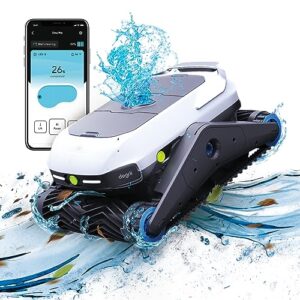 degrii zima pro cordless robotic pool cleaner - wall & waterline cleaning, smart mapping pool cleaner with 180 µm filter, intelligent app control - all pool types