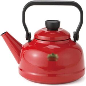 practical Teakettle Creative Tea Kettle Enamel Kettle Red Teapot Gas Induction Cooker Kettle Household Gas Kettle Teapot 2.3l /77.7oz Portable