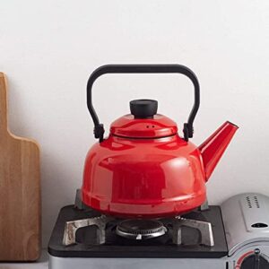 practical Teakettle Creative Tea Kettle Enamel Kettle Red Teapot Gas Induction Cooker Kettle Household Gas Kettle Teapot 2.3l /77.7oz Portable