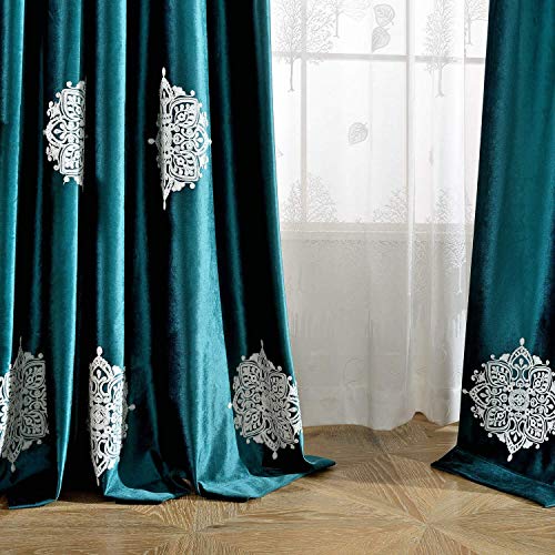 VOGOL Extra Wide Velvet Curtains for Bedroom, 100W x 84L Inch View Reducing Thermal Curtain Panels for Sliding Door, Room Darkening Drapes for Living Room, 1 Panel