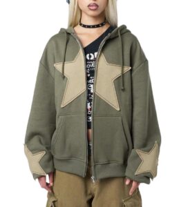 roaonocomo women y2k zip up hoodie star printed oversized sweatshirts fairy grunge graphic hooded jacket harajuku streetwear