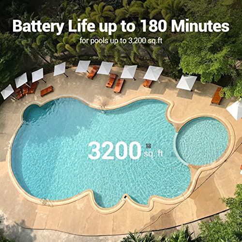 Renew AIPER Seagull Pro Cordless Robotic Pool Vacuum Cleaner, Wall Climbing and Smart Navigation, 180 Mins Battery time, Strong Power Scrubbing Brush for Above/In-Ground Pools up to 60 FT Black