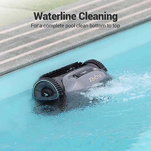 Renew AIPER Seagull Pro Cordless Robotic Pool Vacuum Cleaner, Wall Climbing and Smart Navigation, 180 Mins Battery time, Strong Power Scrubbing Brush for Above/In-Ground Pools up to 60 FT Black