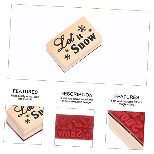 SEWACC Kids Toys 2pcs Christmas DIY Wooden Stamps Scrapbook Stamper Christmas Scrapbook Seal Stampers for Xmas Pattern Seal Delicate Seal Decorative Stamper Kid Toys