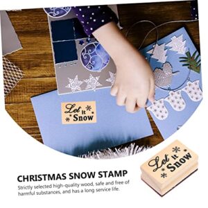 SEWACC Kids Toys 2pcs Christmas DIY Wooden Stamps Scrapbook Stamper Christmas Scrapbook Seal Stampers for Xmas Pattern Seal Delicate Seal Decorative Stamper Kid Toys