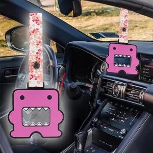 Q1-TECH, JDM Tsurikawa Ring Japanese Subway Train Bus Car Handle Cute Anime Cartoon Handle Hand Strap Rear Front Bumper Warning Rings Drift Charm Drift Car Accessory (DOMO-PPPKF)