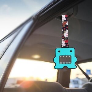 Q1-TECH, JDM Tsurikawa Ring Japanese Subway Train Bus Car Handle Cute Anime Cartoon Handle Hand Strap Rear Front Bumper Warning Rings Drift Charm Drift Car Accessory (DOMO-BLBKC)