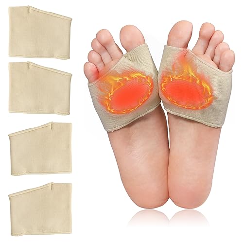 4PCS Metatarsal Pads with Gel Pad for Women and Men, Foot Pads Provides Relief for Morton's Neuroma Inserts, Metatarsalgia and Ball Foot Pain, Soft Gel Inside, Foot Support for Pain Relief