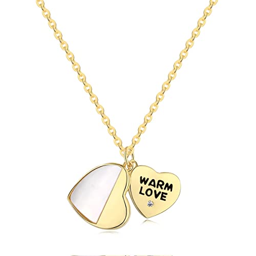 GemKing HV190053-S-G-WH Glow In The Dark Heart Aromatherapy Necklace Essential Oil Pendant Jewelry