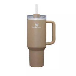 stanley x magnolia 40oz stainless steel h2.0 flowstate quencher tumbler - basic brown