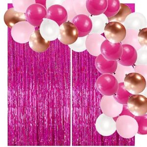 barbie bachelorette party decorations valentine's day decorations pink princess birthday party decorations girl barbie princess party decorations hot pink and white balloons garland